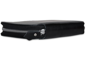 Ateliers Phileas Henro Leather Zipped Organiser (black/orange)