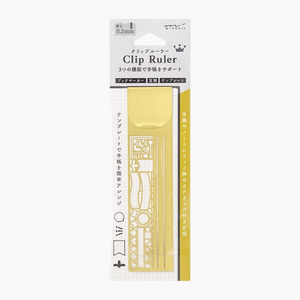 Midori Clip Ruler Brass Decorative Patterns - NOMADO Store