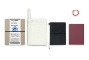 Midori Traveler's Notebook Passport size - Starter kit Black - NOMADO Store