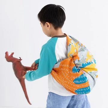kata kata End Dinosaur Blue Gray Furoshiki (L)