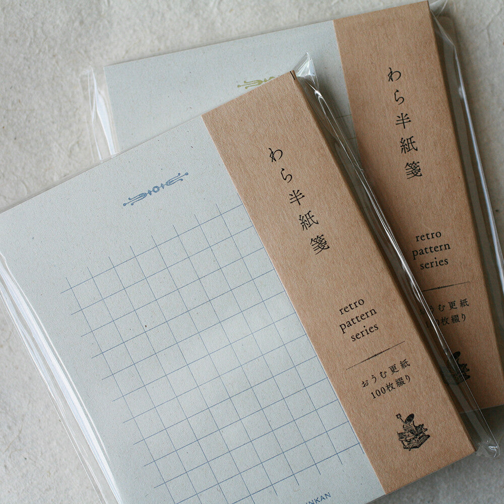 Kohunkan Retro pattern Straw Paper Memo Pad (3 options)
