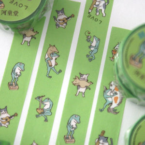 KAPPADO cat and frog masking tape love (green)