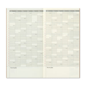 2024 Traveler's Notebook (Regular Size) - Month on 2 pages Diary.