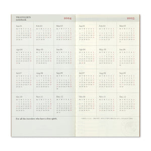 Traveler's Notebook Diary (Regular Size) - 2024 Weekly Vertical. PREORDER