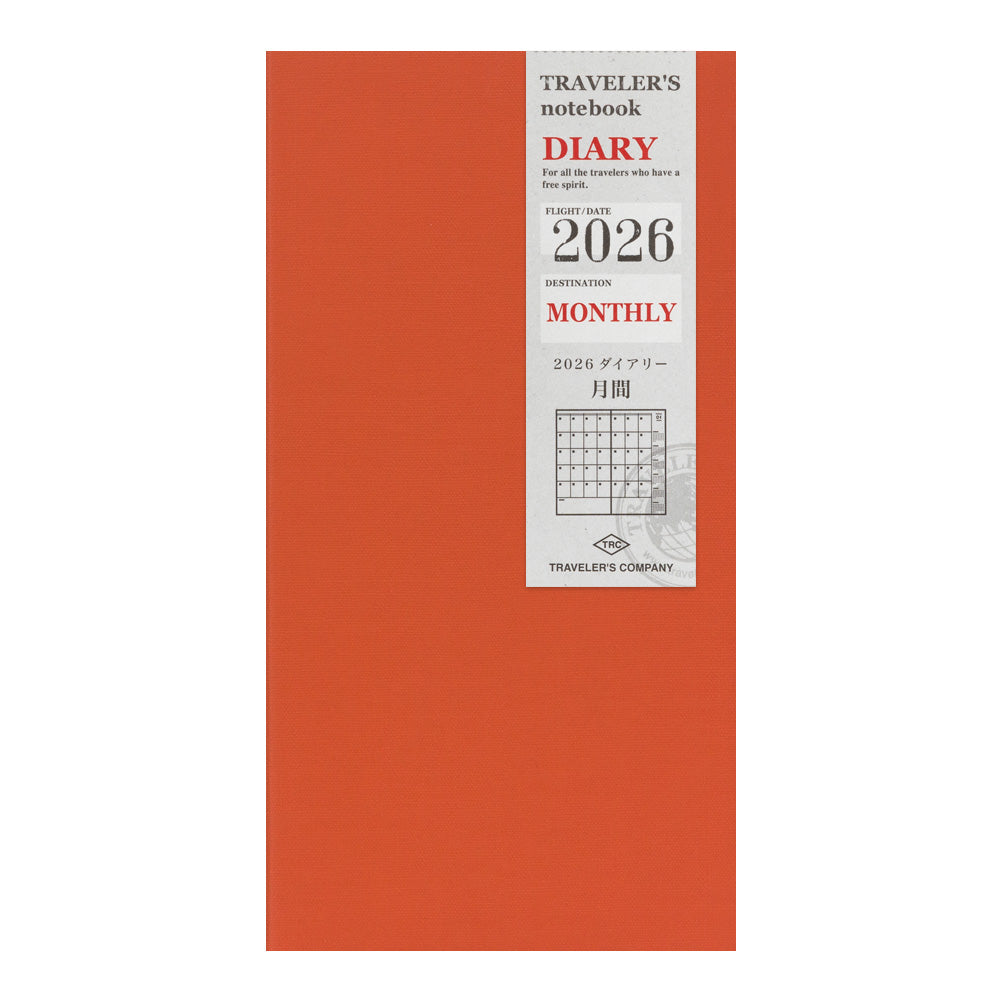 2026 Traveler's Notebook (TRC) - Monthly Diary (Regular Size)