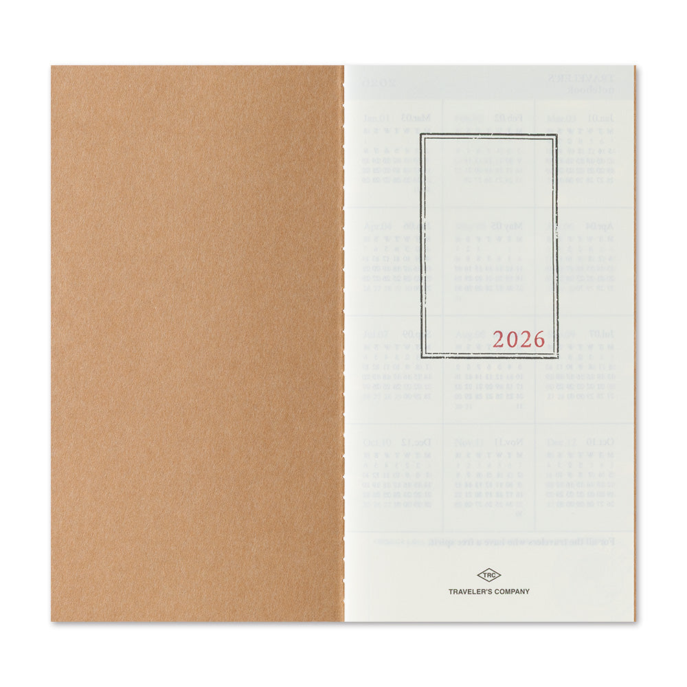 2026 Traveler's Notebook (TRC) - Monthly Diary (Regular Size)
