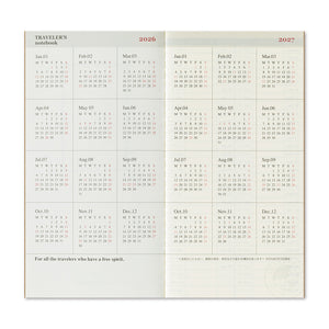 2026 - Traveler's Notebook (TRC) Weekly Vertical Diary (Regular size) PREORDER