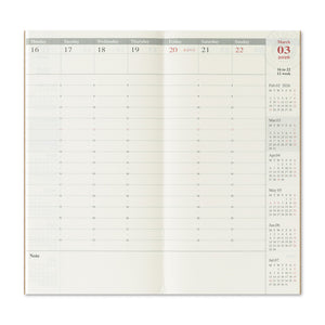 2026 - Traveler's Notebook (TRC) Weekly Vertical Diary (Regular size) PREORDER