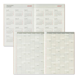 2026 Traveler's Notebook (TRC) - Monthly Diary refill Passport size PREORDER