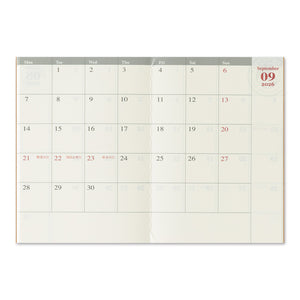 2026 Traveler's Notebook (TRC) - Monthly Diary refill Passport size PREORDER