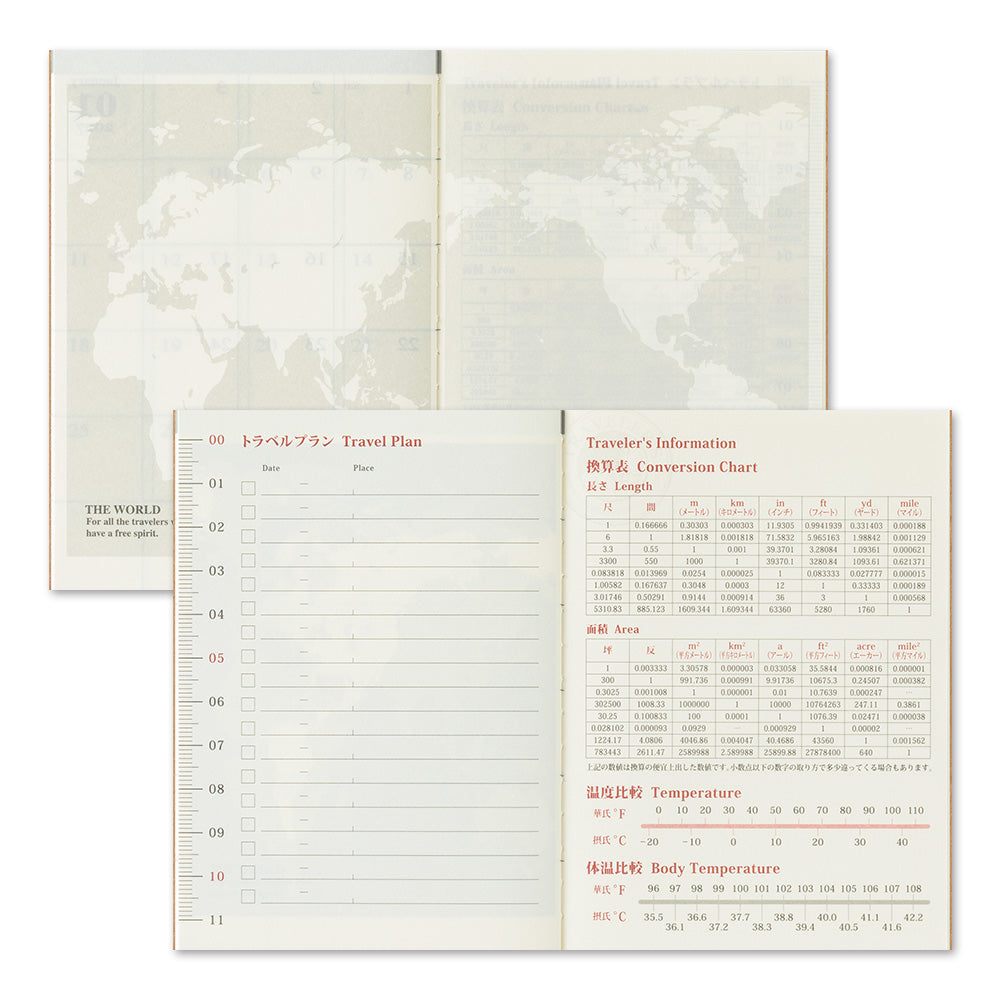 2026 Traveler's Notebook (TRC) - Monthly Diary refill Passport size