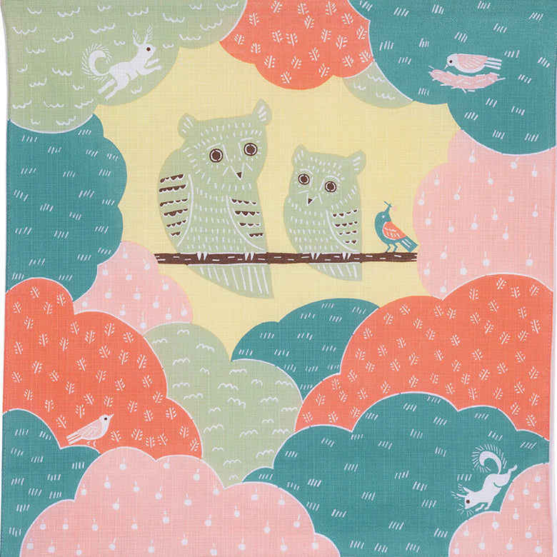 kata kata musubi organic cotton Furoshiki pink owl (50)