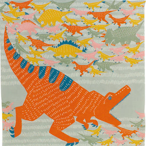 kata kata End Dinosaur Blue Gray Furoshiki (L)