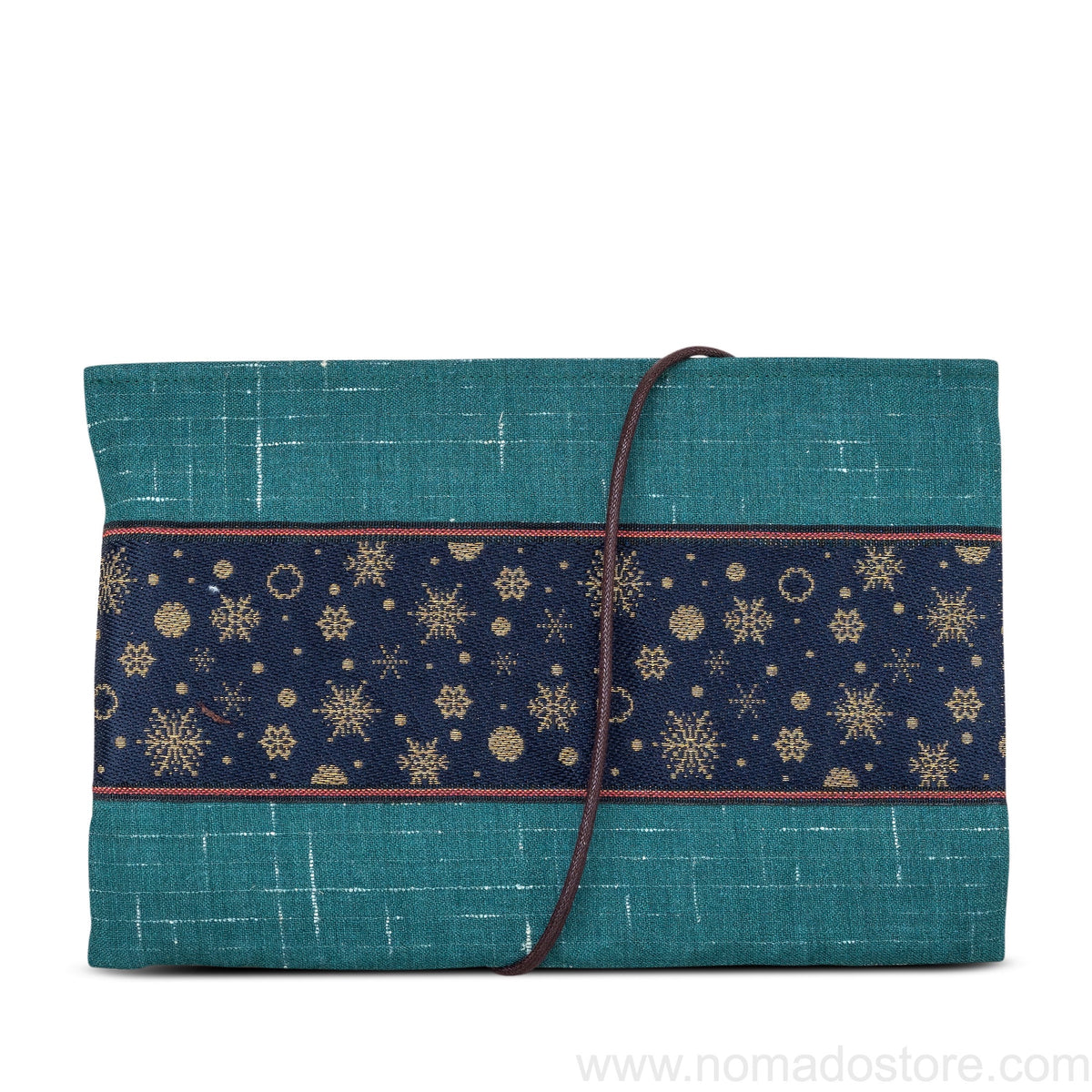 Kyoku Haku Japanese Woven Fabric Pen Roll (10 pens, green)