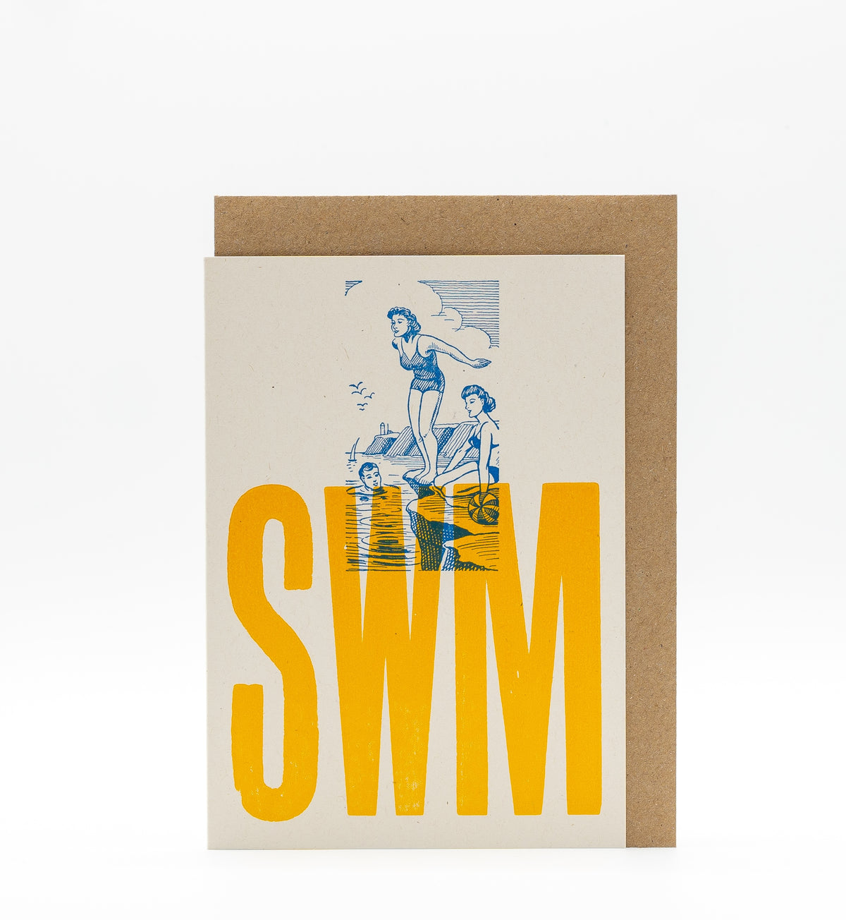 Mitchell-Finch letterpress card : Swim