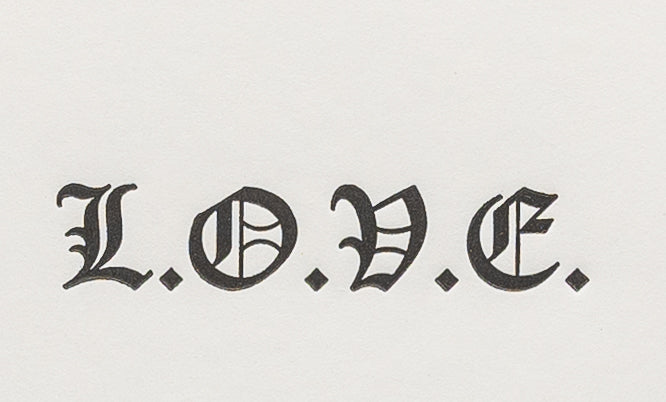 Nomado Kappan - L.O.V.E. – Letterpress Love Card - NOMADO Store 