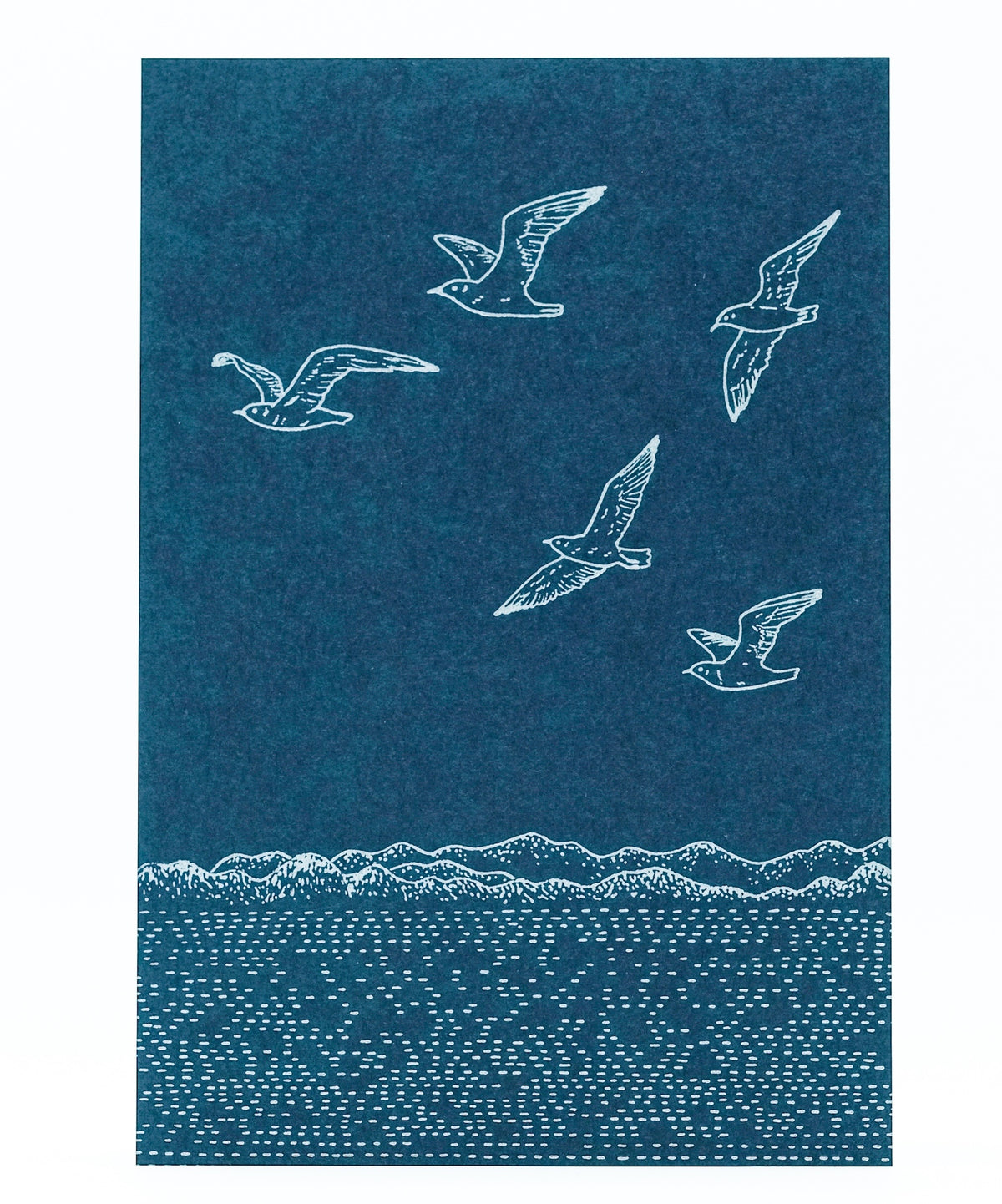 Itsuko Naka Letterpress Postcards : gulls (2 colours)