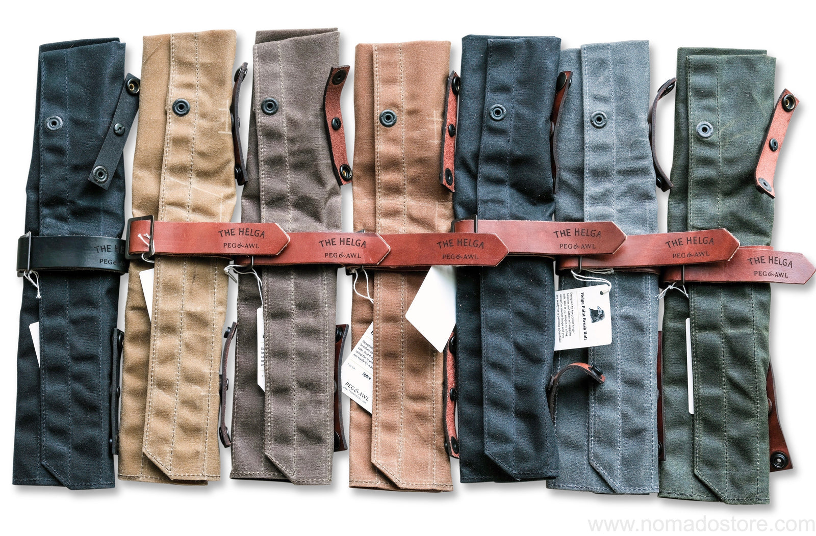 Peg and Awl Helga Paint Brush Roll (7 colours)