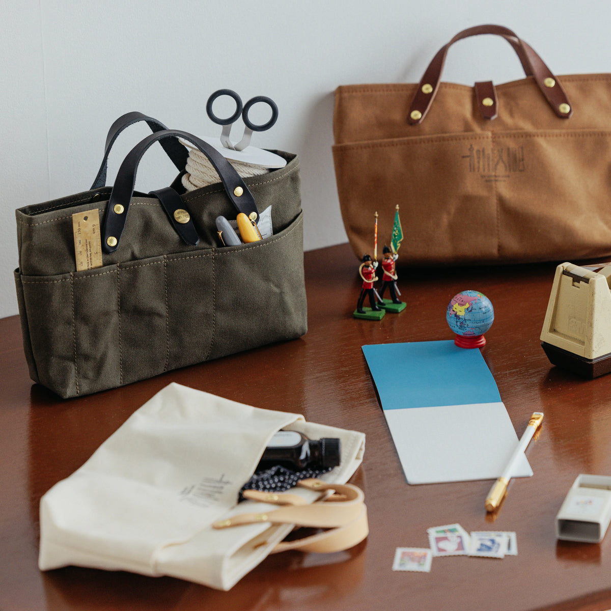 The Superior Labor paraffin canvas mini bag (3 colours)