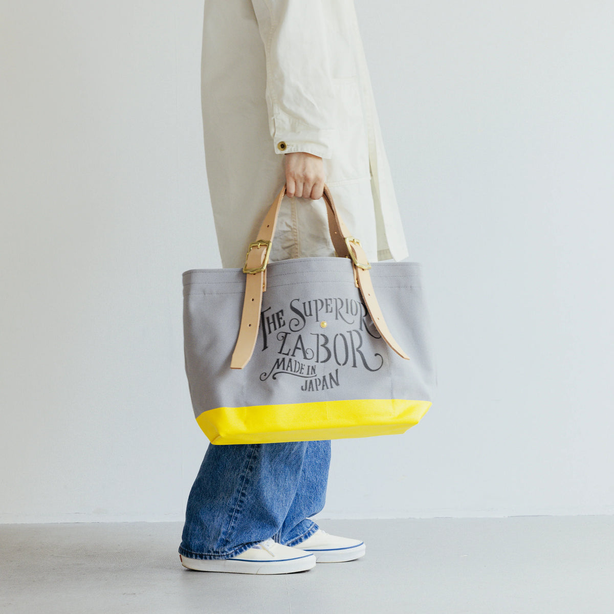 Superior Labor engineer tote bag S (grey canvas/3 options) - NOMADO Store 
