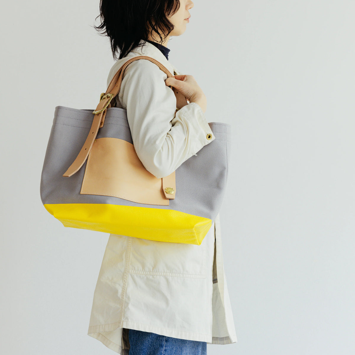 Superior Labor engineer tote bag S (grey canvas/3 options) - NOMADO Store 