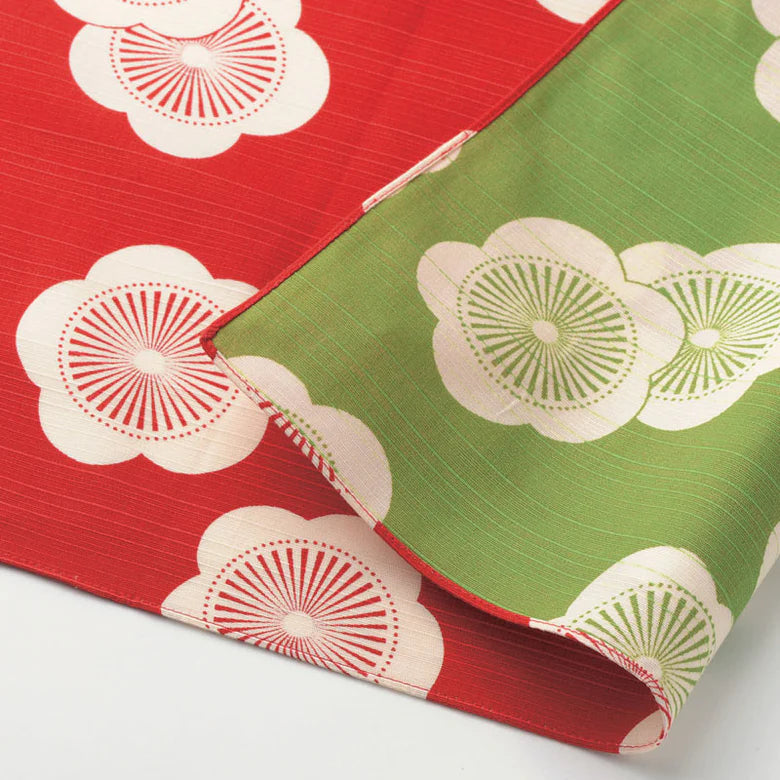 Isa monyo Reversible | Japanese Apricot Red/Green Furoshiki (L/M/S)