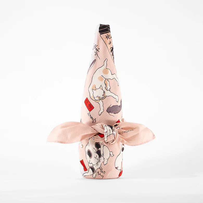 104 Cats Suggested As The Fifty Three Stations Of The Tokaido Pink Furoshiki