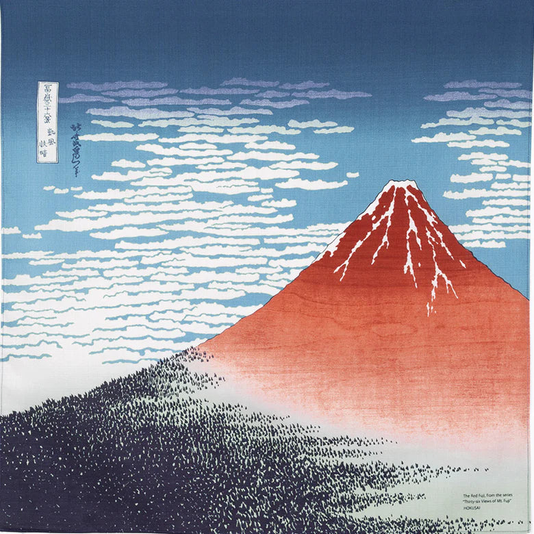 Ukiyo-e | South Wind, Clear Sky Navy Blue Furoshiki (70)