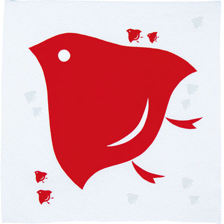Hare Tsutsumi Plovers Red Furoshiki (70)