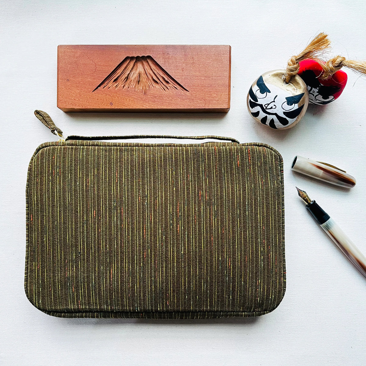 Kyoku Haku Zippered 20 Slots Pen Case (3 patterns) - NOMADO Store 