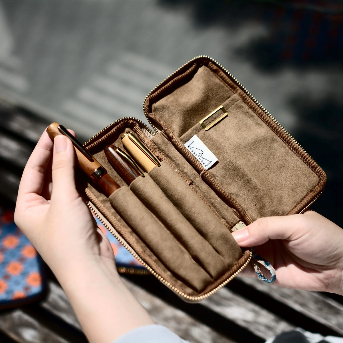 Kyoku Haku Zippered 3 Slots Pen Case (4 patterns)