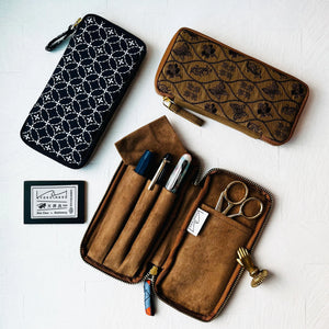 Kyoku Haku Zippered 3 Slots Pen Case (4 patterns)