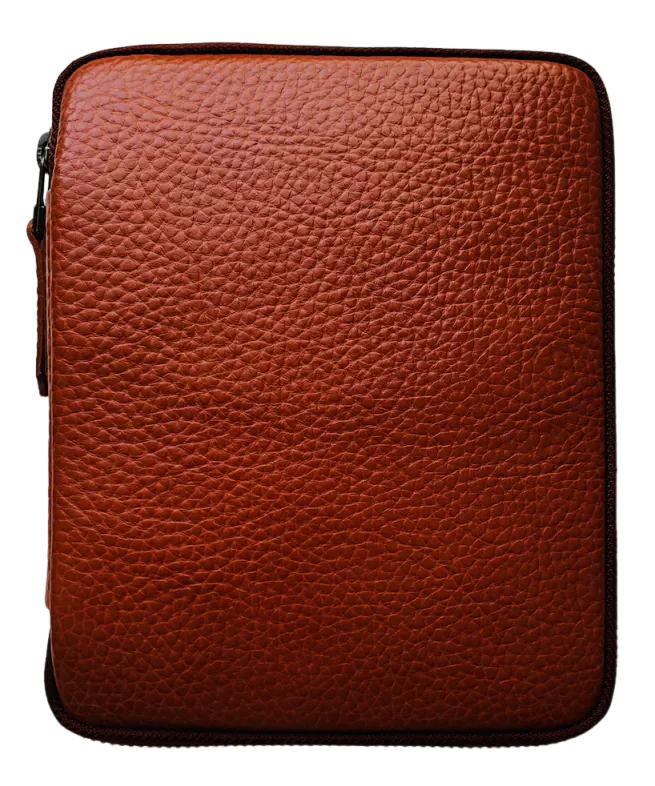 Kyoku Haku Zippered 10 soft Vegetable Tanned Leather Pen Case (2 colours)