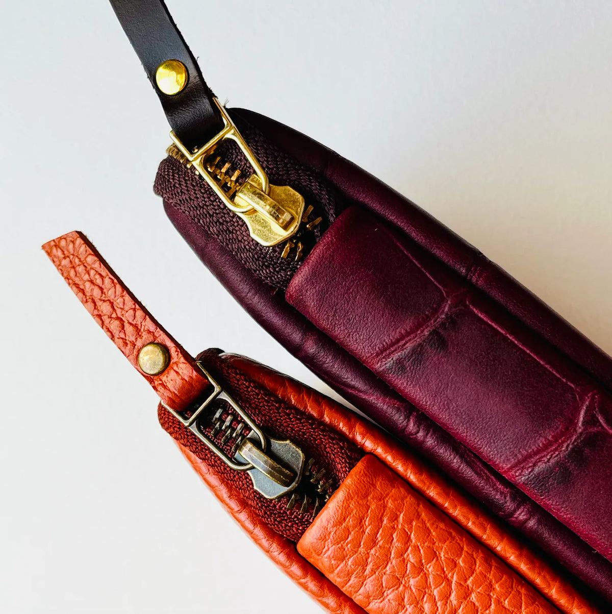 Kyoku Haku Zippered 10 soft Vegetable Tanned Leather Pen Case (2 colours)