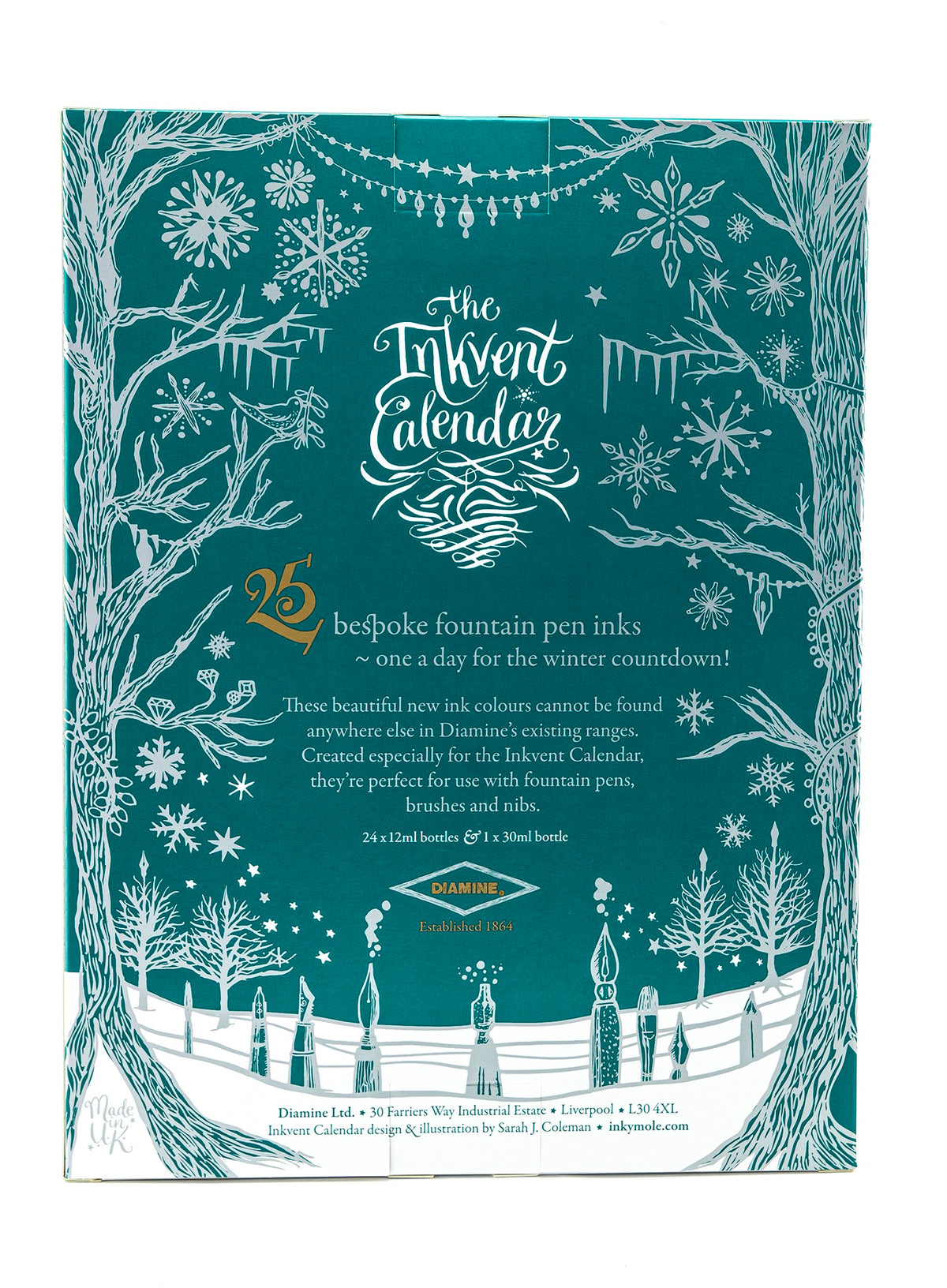 Diamine 2025 Inkvent Calendar Teal Edition