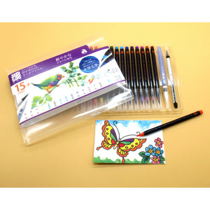 Akashiya Aya Watercolour Brush Pen set Vivid traditional Japanese colours