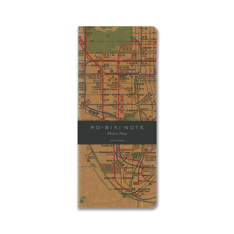 Yamamoto Paper "RO-BIKI NOTE" MAP SERIES Plain Metro Map Notebook