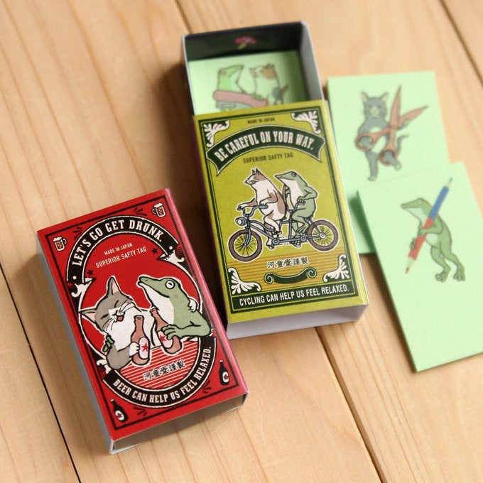 KAPPADO cat and frog matchbox sticky notes