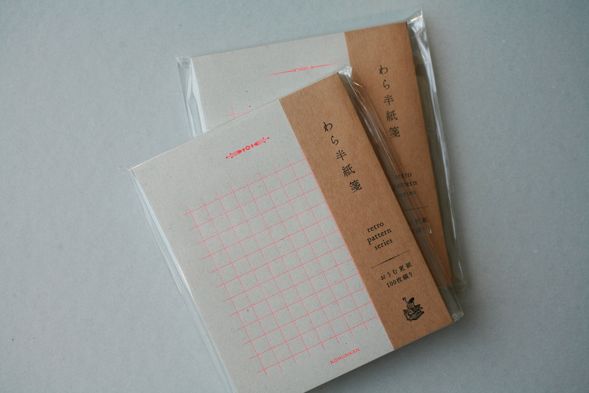 Kohunkan Retro pattern Straw Paper Memo Pad (3 options)