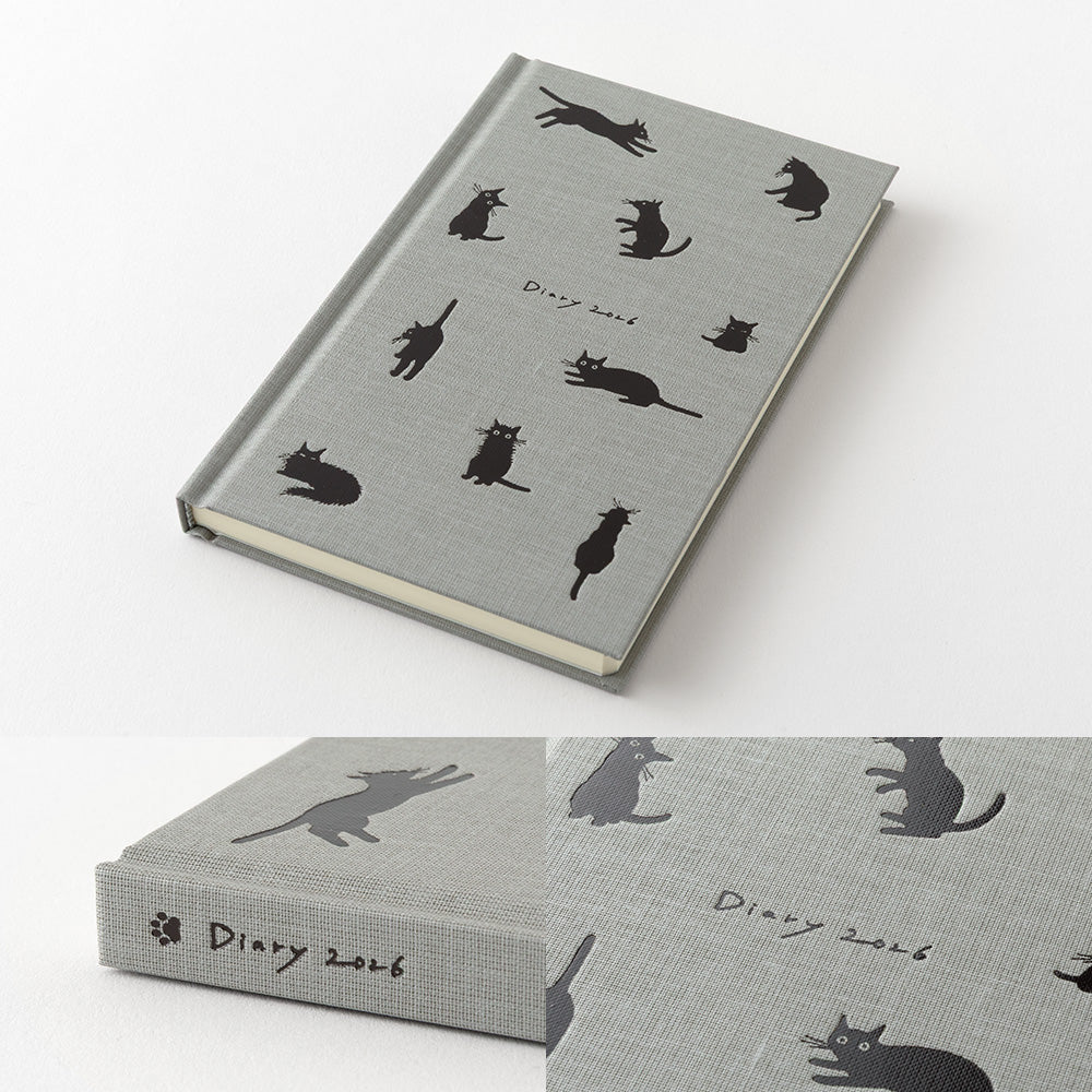 Midori Diary Book type Cat grey 2026