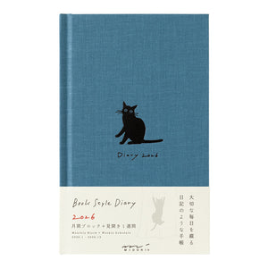 Midori Diary Book type Cat navy 2026 - Preorder