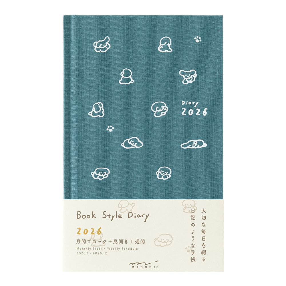 Midori Diary Book type Dog blue green 2026