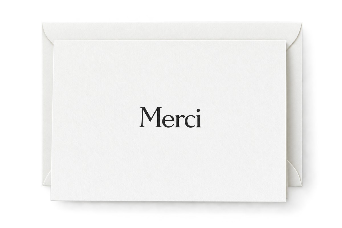 Nomado Kappan - Merci – Letterpress Thank You Card