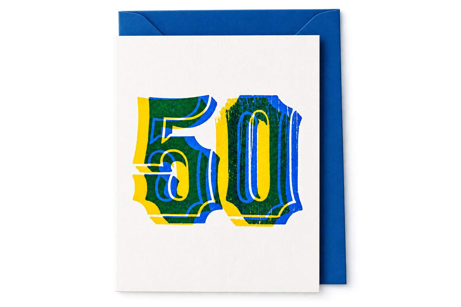 Nomado Kappan - "50" Letterpress Birthday Card