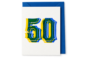 Nomado Kappan - "50" Letterpress Birthday Card