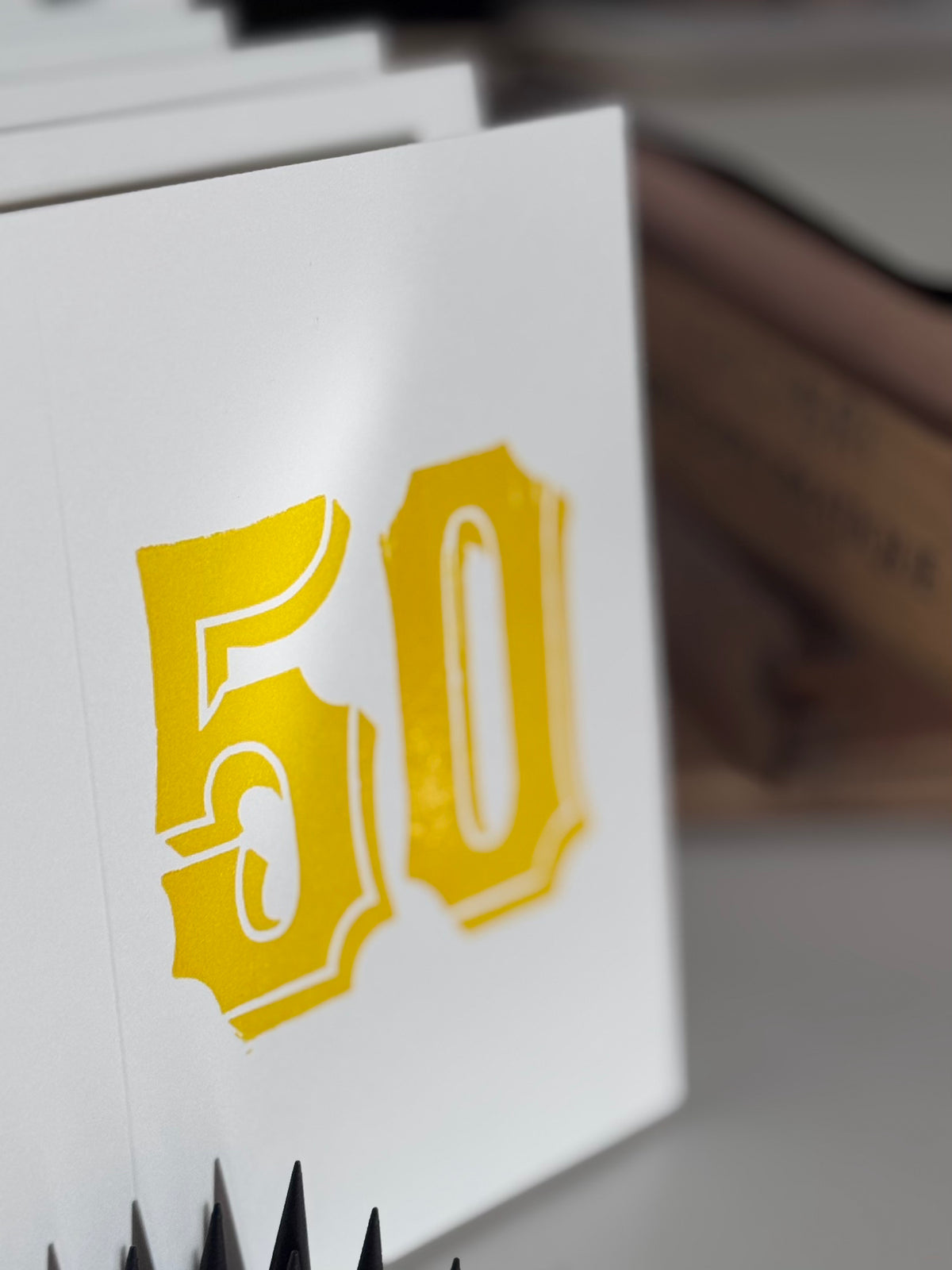 Nomado Kappan - "50" Letterpress Birthday Card