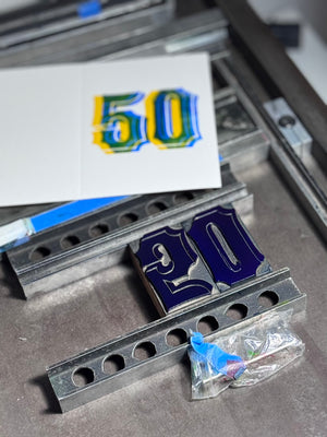 Nomado Kappan - "50" Letterpress Birthday Card