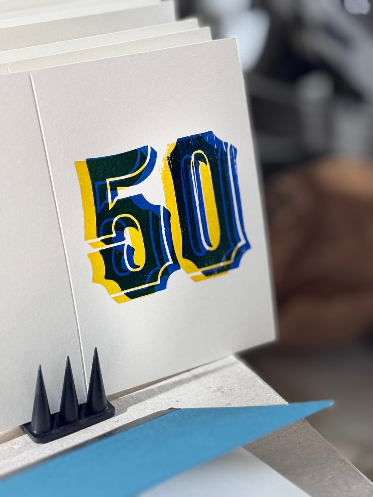 Nomado Kappan - "50" Letterpress Birthday Card