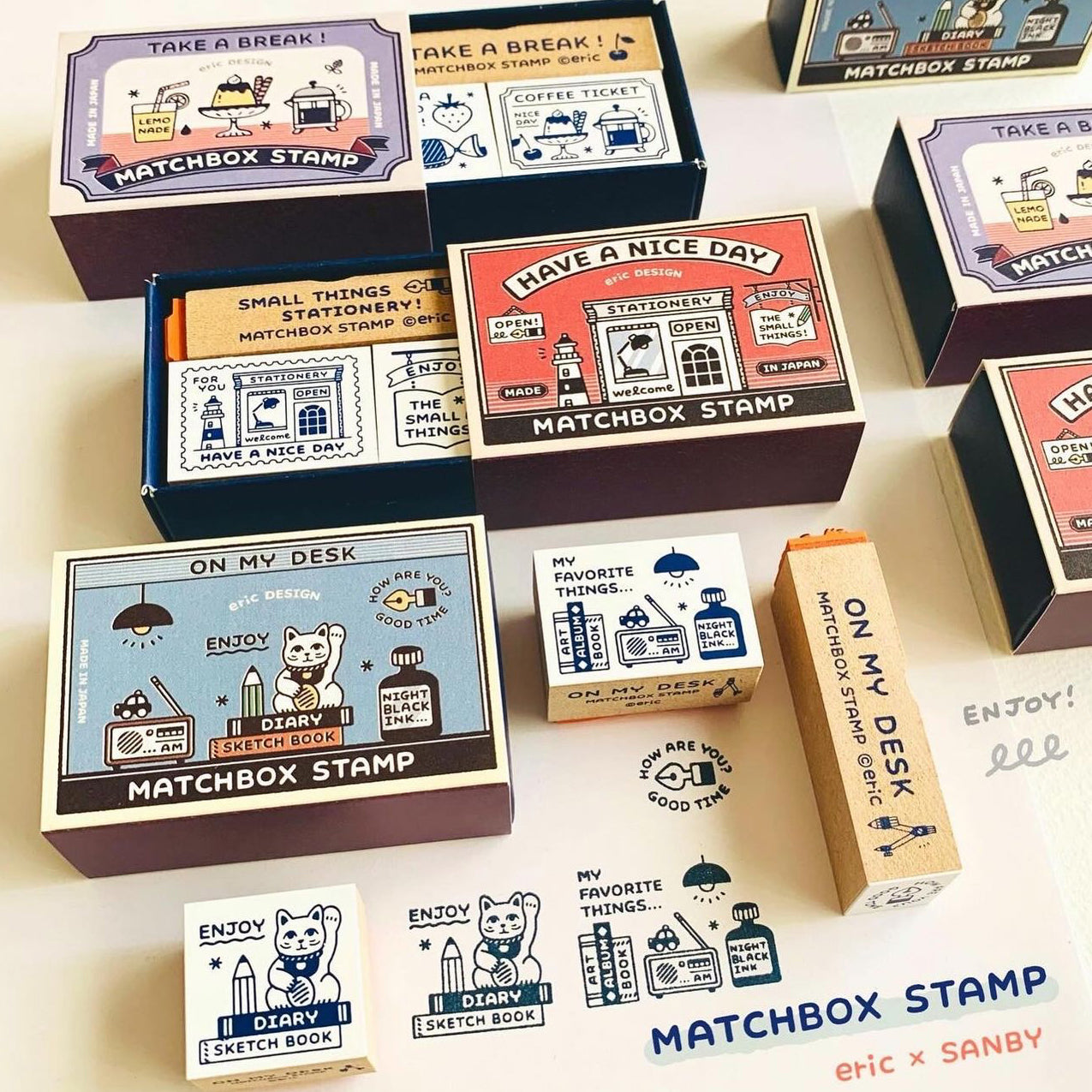 SANBY x Eric Matchbox Stamp Set - Stationery Store