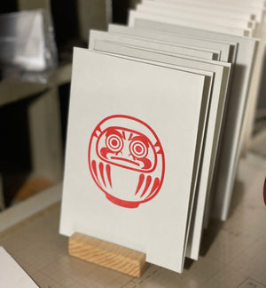 Nomado Kappan - Daruma – Japanese Letterpress Greeting Card (3 colours)